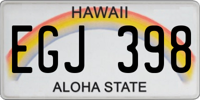 HI license plate EGJ398
