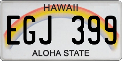 HI license plate EGJ399