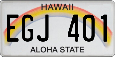 HI license plate EGJ401
