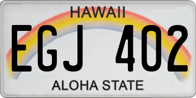 HI license plate EGJ402