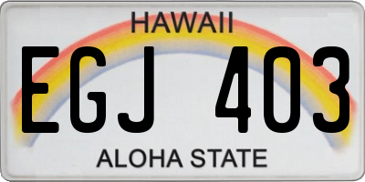HI license plate EGJ403