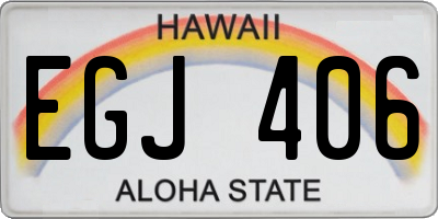 HI license plate EGJ406