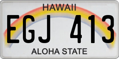 HI license plate EGJ413