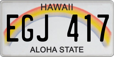 HI license plate EGJ417