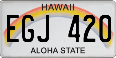 HI license plate EGJ420