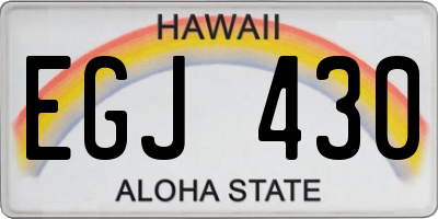 HI license plate EGJ430