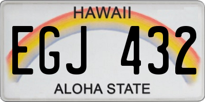 HI license plate EGJ432
