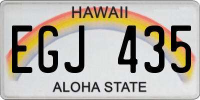 HI license plate EGJ435