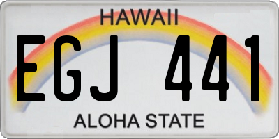 HI license plate EGJ441