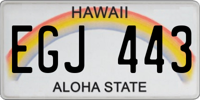 HI license plate EGJ443