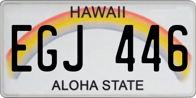 HI license plate EGJ446