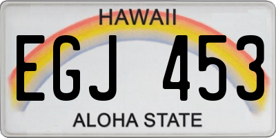 HI license plate EGJ453