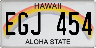 HI license plate EGJ454