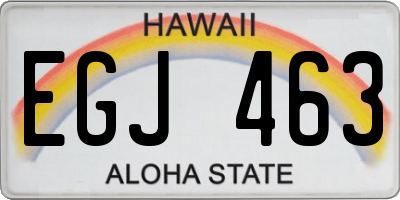HI license plate EGJ463