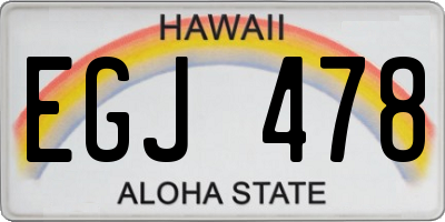 HI license plate EGJ478