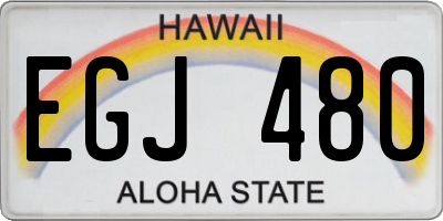 HI license plate EGJ480