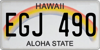 HI license plate EGJ490