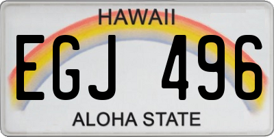HI license plate EGJ496