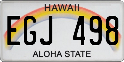 HI license plate EGJ498