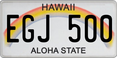 HI license plate EGJ500