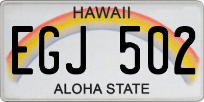 HI license plate EGJ502
