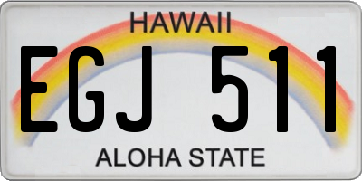 HI license plate EGJ511