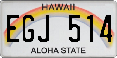 HI license plate EGJ514