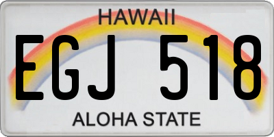 HI license plate EGJ518