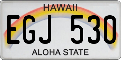 HI license plate EGJ530