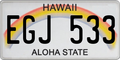 HI license plate EGJ533