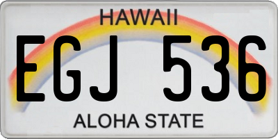 HI license plate EGJ536