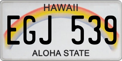 HI license plate EGJ539