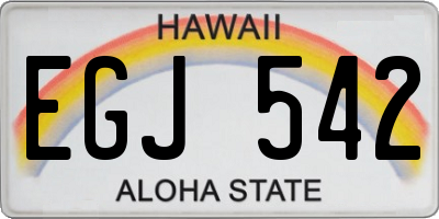 HI license plate EGJ542