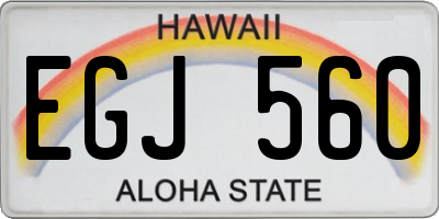 HI license plate EGJ560