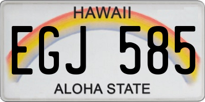 HI license plate EGJ585