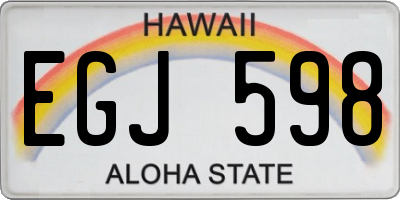 HI license plate EGJ598