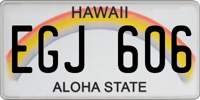 HI license plate EGJ606
