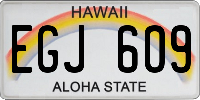 HI license plate EGJ609
