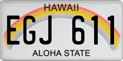 HI license plate EGJ611