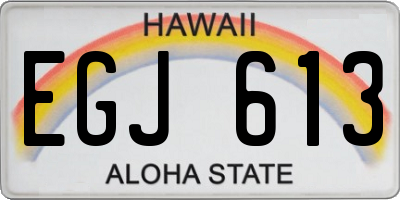 HI license plate EGJ613