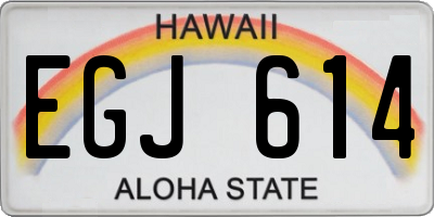 HI license plate EGJ614