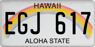 HI license plate EGJ617