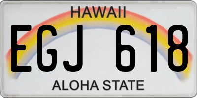 HI license plate EGJ618