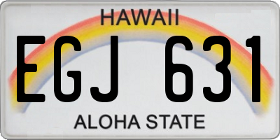 HI license plate EGJ631
