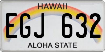 HI license plate EGJ632