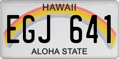 HI license plate EGJ641