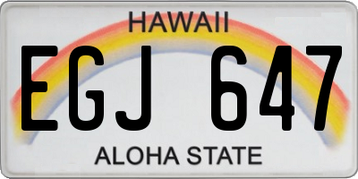 HI license plate EGJ647