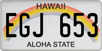 HI license plate EGJ653