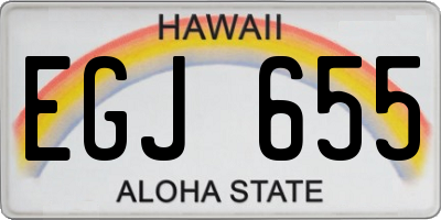 HI license plate EGJ655