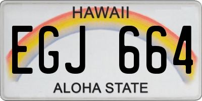 HI license plate EGJ664